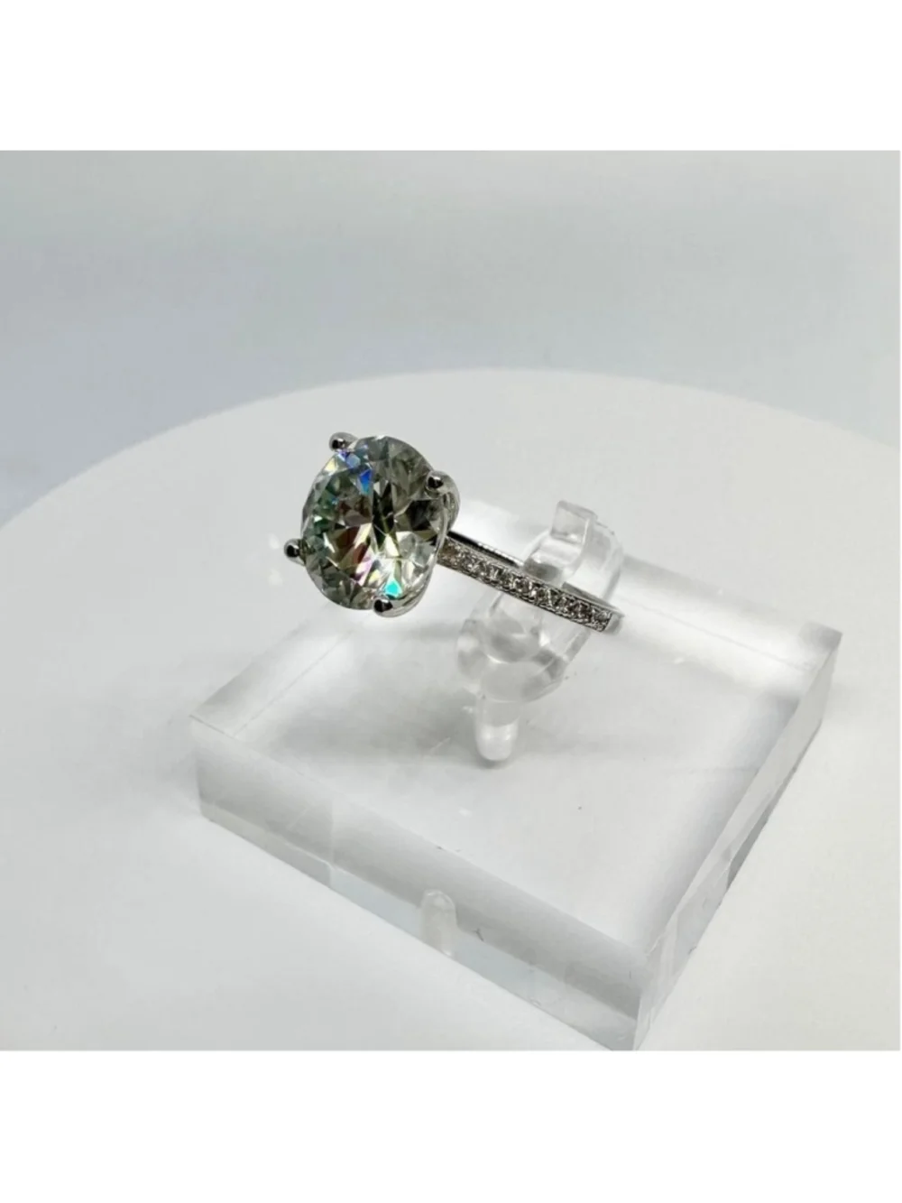Moissanite Diamond Ring 5 Ct Engagement Wedding Round Cut Solitaire GRA